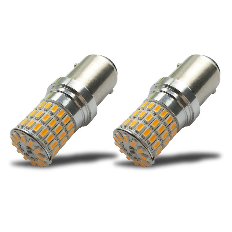 iBrightstar 9-30V Extremely Bright 1157 2057 2357 7528 BAY15D LED Bulbs Replacement for Turn Signal Lights, Amber Yellow - Image 1